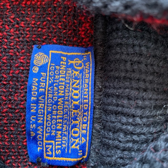 VTG Pendleton Red Plaid Pullover Sweater M - Picture 7 of 7